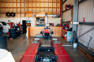 Wheel alignment bay